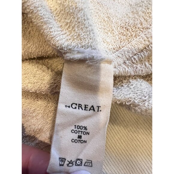 THE GREAT. The Slouch horse Cotton Sweatshirt - White Patt size 0/ XS - Picture 7 of 8